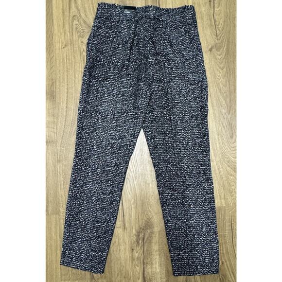 Express Pants Women's Size 8 Ankle High Rise Black White Print Pockets New - Picture 8 of 11
